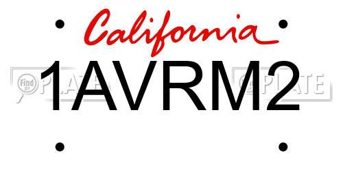 1AVRM2 California License Plate