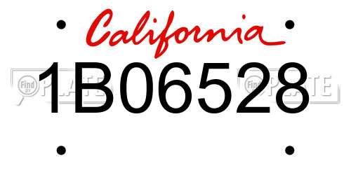 1B06528 California License Plate