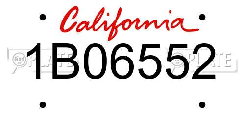 1B06552 California License Plate