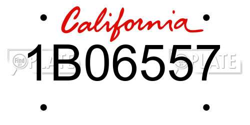 1B06557 California License Plate