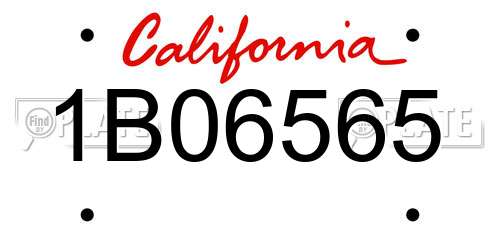 1B06565 California License Plate