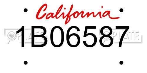 1B06587 California License Plate