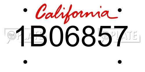 1B06857 California License Plate