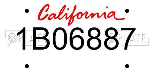 1B06887 California License Plate