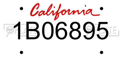 1B06895 California License Plate