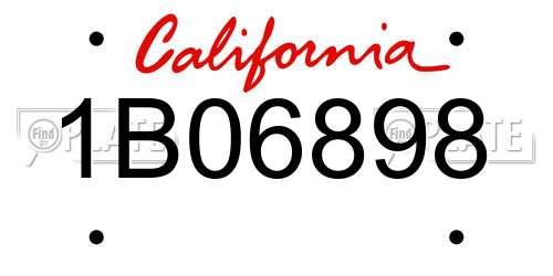 1B06898 California License Plate