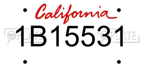 1B15531 California License Plate