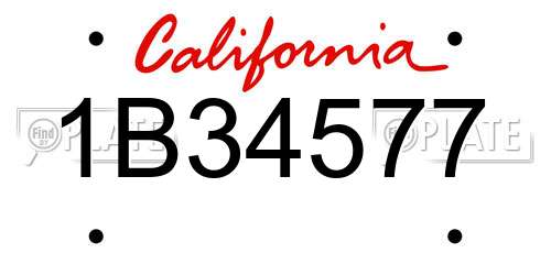 1B34577 California License Plate
