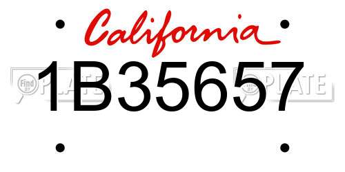 1B35657 California License Plate