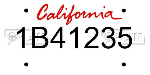 1B41235 California License Plate
