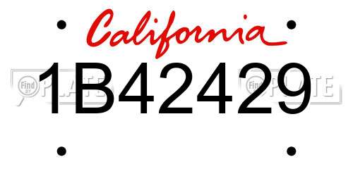 1B42429 California License Plate