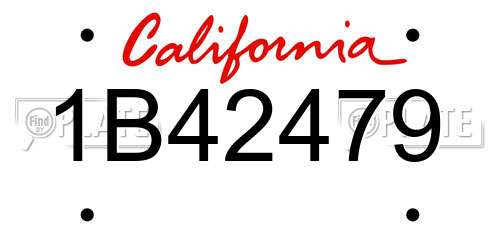 1B42479 California License Plate