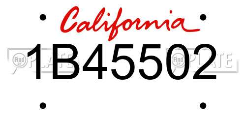 1B45502 California License Plate
