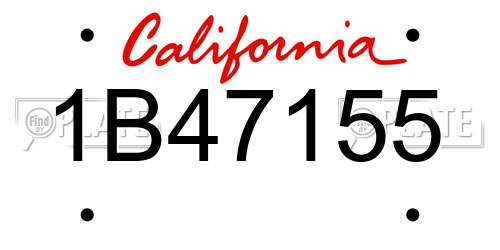 1B47155 California License Plate