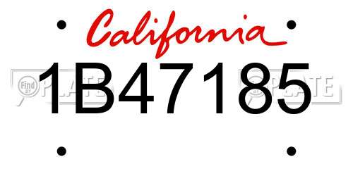 1B47185 California License Plate