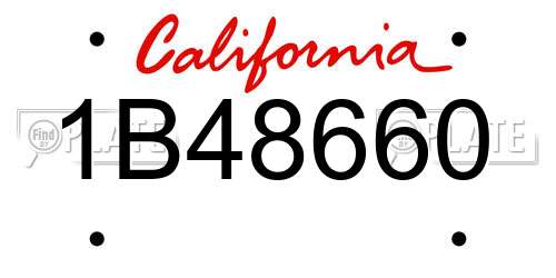 1B48660 California License Plate