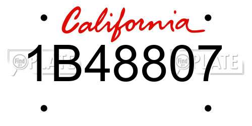 1B48807 California License Plate