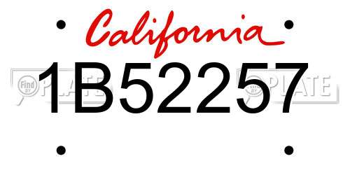 1B52257 California License Plate