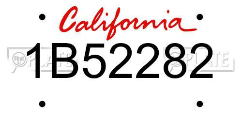 1B52282 California License Plate