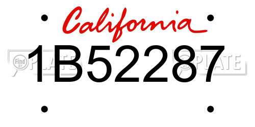 1B52287 California License Plate