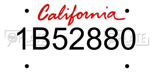 1B52880 California License Plate