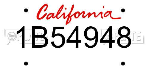 1B54948 California License Plate