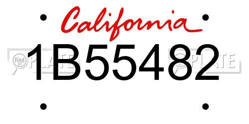 1B55482 California License Plate