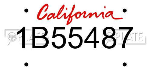 1B55487 California License Plate