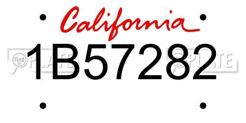1B57282 California License Plate