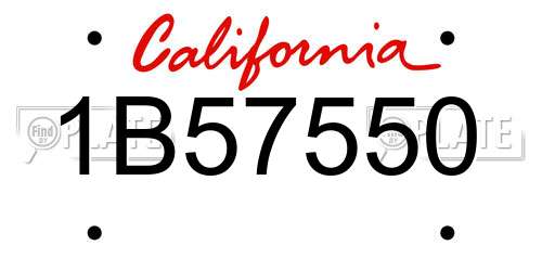 1B57550 California License Plate