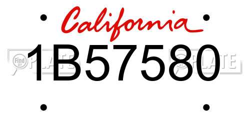 1B57580 California License Plate