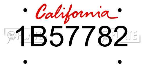 1B57782 California License Plate