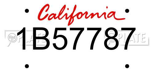 1B57787 California License Plate