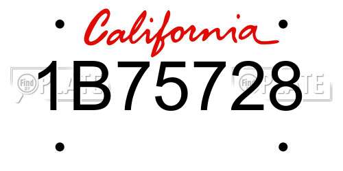 1B75728 California License Plate