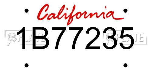 1B77235 California License Plate