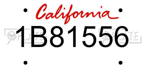 1B81556 California License Plate