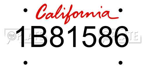 1B81586 California License Plate
