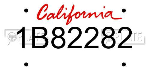 1B82282 California License Plate