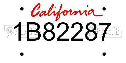 1B82287 California License Plate