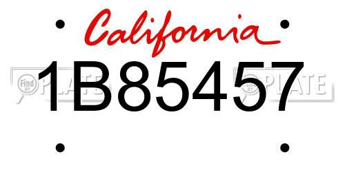 1B85457 California License Plate
