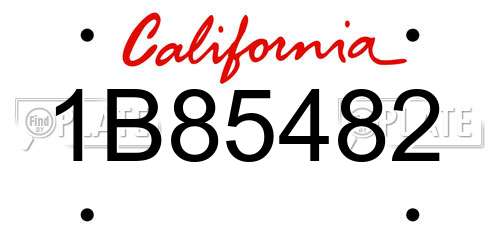 1B85482 California License Plate