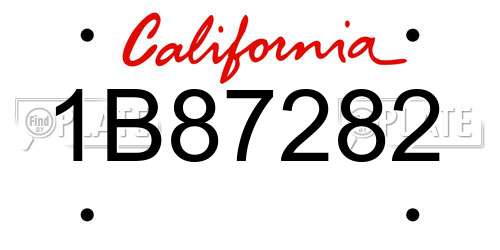 1B87282 California License Plate