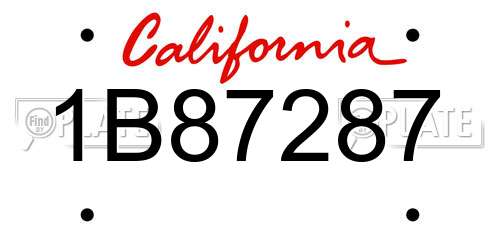 1B87287 California License Plate