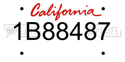 1B88487 California License Plate