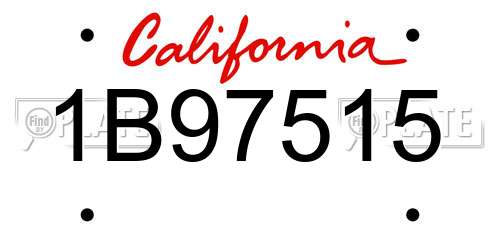 1B97515 California License Plate