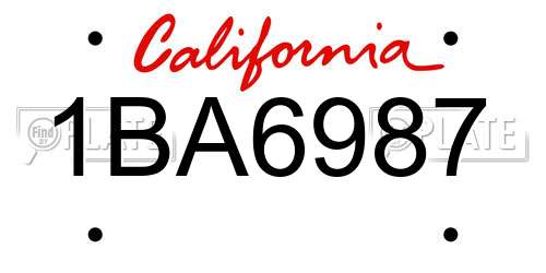 1BA6987 California License Plate