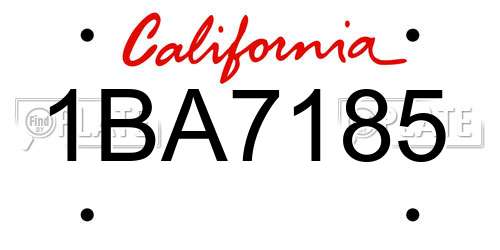 1BA7185 California License Plate