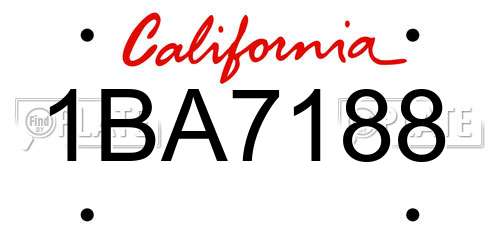 1BA7188 California License Plate