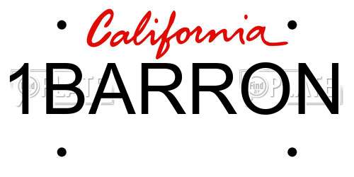 1BARRON California License Plate