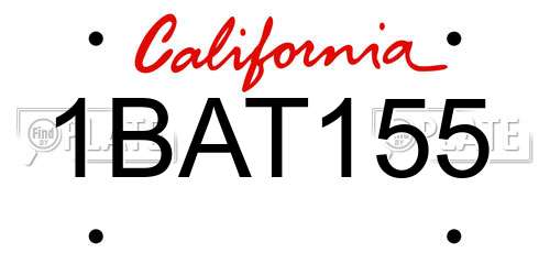 1BAT155 California License Plate